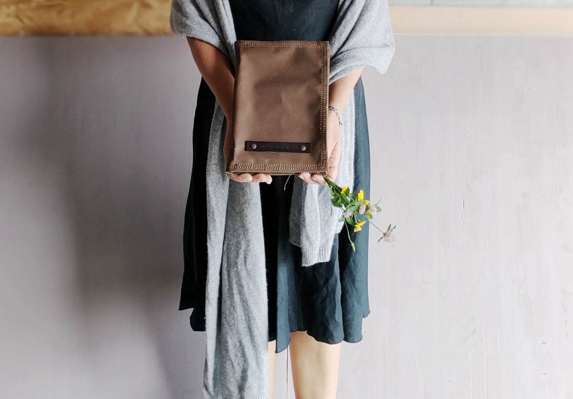 A5 Travelers notebook cover vegan, A5 sketchbook cover in waxed canvas