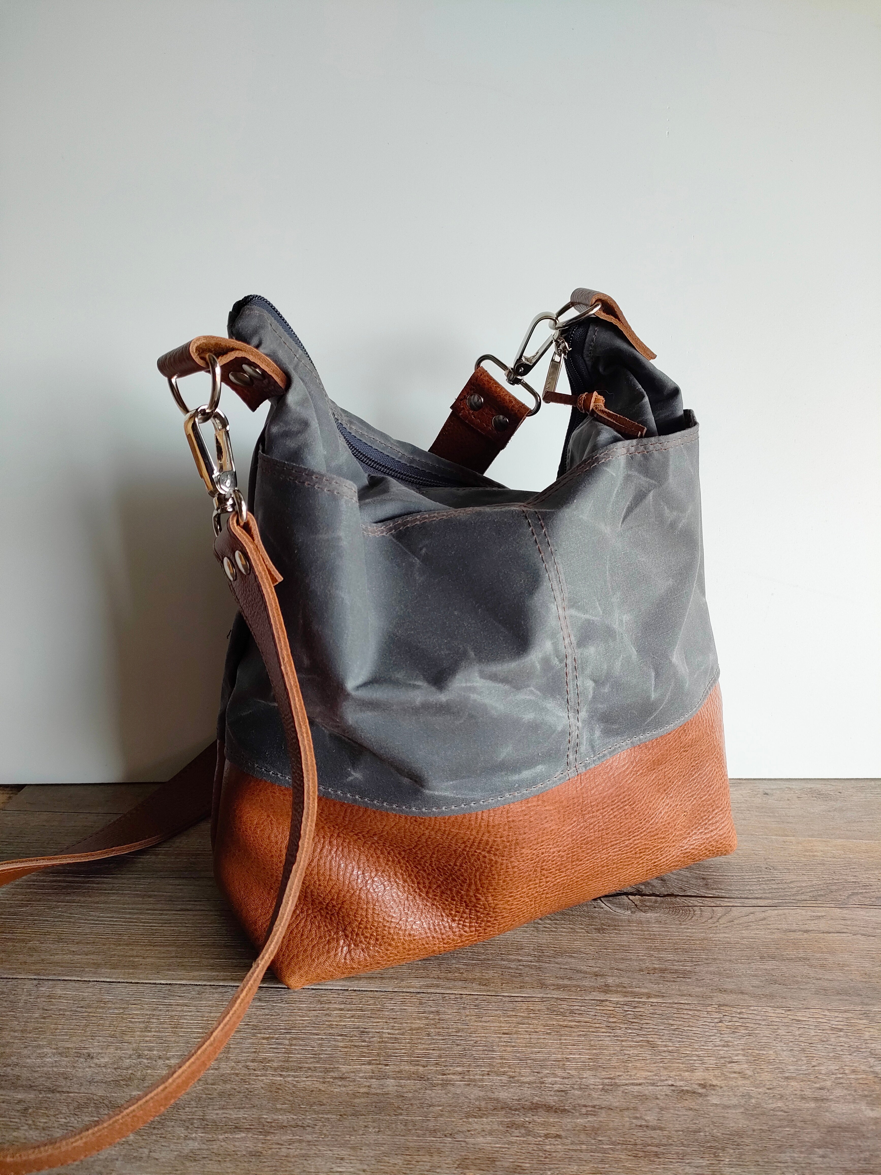 Hobo bag, waxed canvas bag, satchel bag, crossbody bag for women