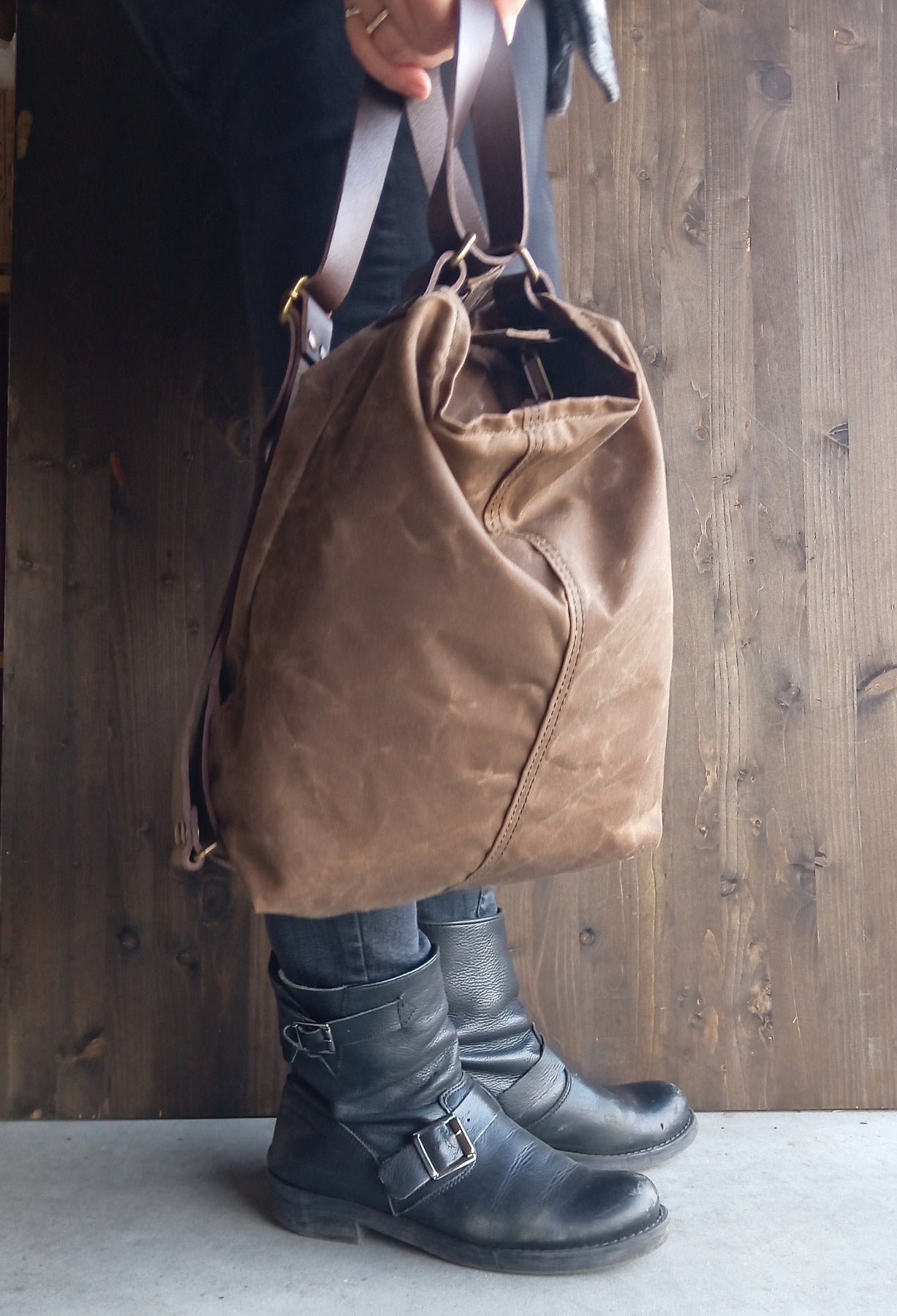 convertible leather hobo backpack Waxed canvas crossbody bag, canvas bag convertible to backpack, hobo s – Officine Canvas Milano