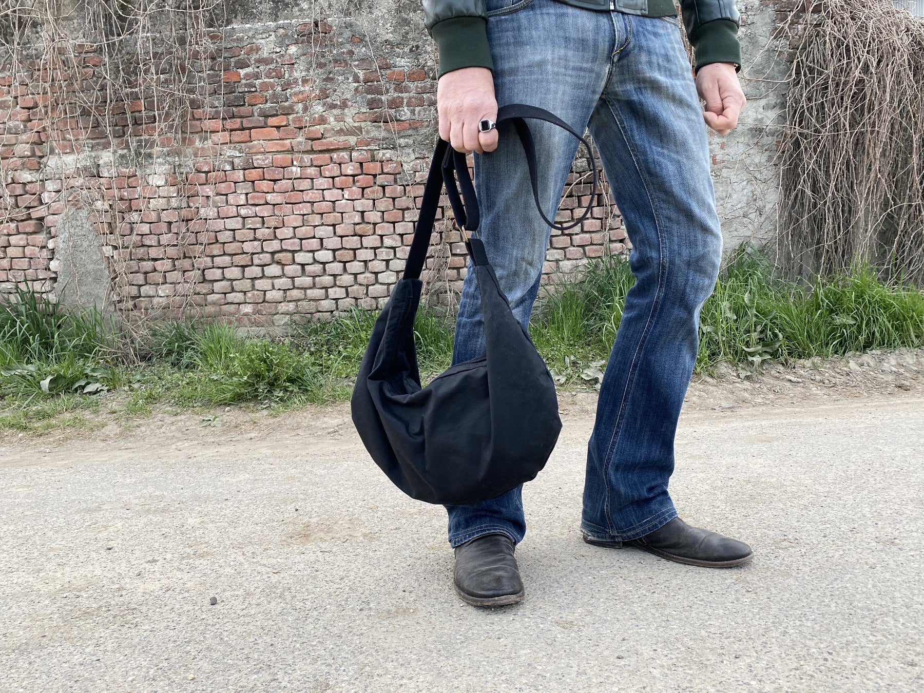 crossbody bags for traveling Canvas bag, slouchy hobo bag, boho crossbody bag, made in Italy bag – Officine Canvas Milano