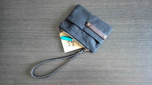 Carica l'immagine nel visualizzatore di Gallery, Waxed canvas pouch, purses and bags canvas coin purse, waxed canvas purse, travel wallet accessories passport cover, fabric wallet