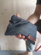Carica l'immagine nel visualizzatore di Gallery, Wristlet wallet, wristlet purse, zipper pouch, waxed canvas purse, purse and bags, toiletry bag, personalized gift, handbag with strap