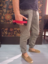 Load image into Gallery viewer, Waxed canvas handbag with strap, zippered pouch, mens bag