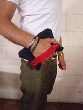 Load image into Gallery viewer, Waxed canvas handbag with strap, zippered pouch, mens bag