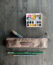 Load image into Gallery viewer, Zipper canvas pouch, cotton zipper pouch, zipper pouch for pencils, pouch with zipper
