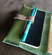 Load image into Gallery viewer, Leather notebook cover, leather travelers notebook cover, personalized gift for him, custom leather journal, happy planner cover