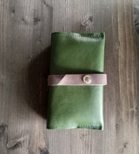 Load image into Gallery viewer, Leather notebook cover, leather travelers notebook cover, personalized gift for him, custom leather journal, happy planner cover