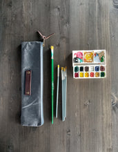 Load image into Gallery viewer, Zipper canvas pouch, cotton zipper pouch, zipper pouch for pencils, pouch with zipper