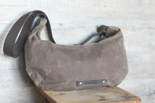 Load image into Gallery viewer, Waxed canvas bag, hip bag, mens bag, waxed cotton bag, gift for boyfriend, hobo bag, crossbody bag, canvas bag, waxed messenger  - boho bag
