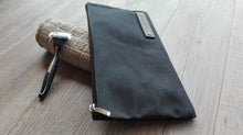 Carica l'immagine nel visualizzatore di Gallery, Waxed canvas toiletry - groomsman gift - travel case - toiletry bag - husband gift - dopp kit - gift for him - fathers day - zippered case
