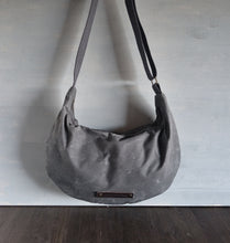 Load image into Gallery viewer, Waxed canvas crossbody bag - hobo bag - waxed canvas messenger bag - waxed canvas shoulder bag
