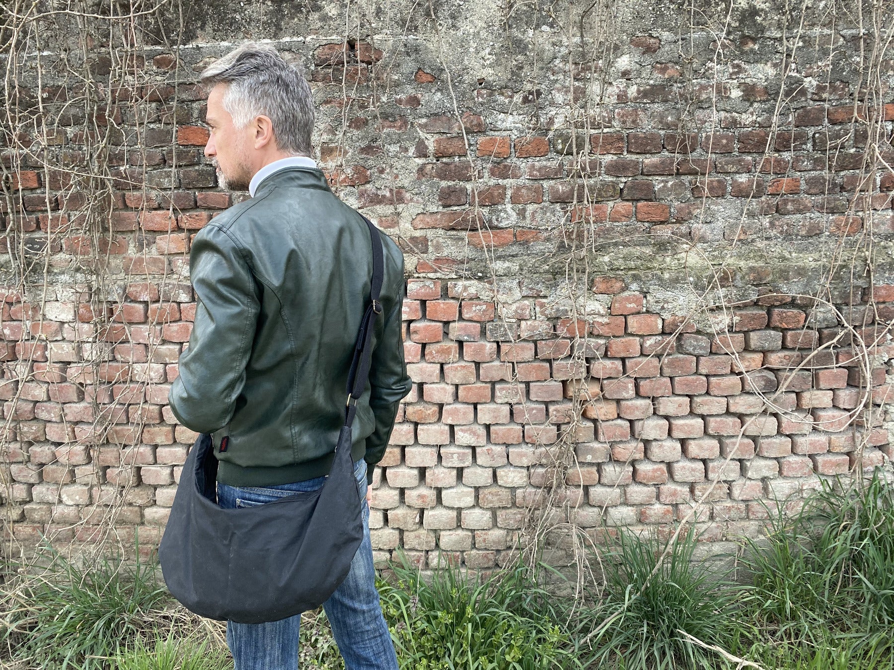 crossbody bag for travel men Canvas bag, slouchy hobo bag, boho crossbody bag, made in Italy bag – Officine Canvas Milano