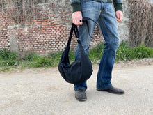 Load image into Gallery viewer, Canvas bag, waxed canvas hobo bag, crossbody bag for women, canvas crossbody bag for men, slouchy hobo bag, large hobo bag, boho crossbody bag
