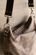 Load image into Gallery viewer, Waxed canvas bag, canvas tote bag, waxed canvas shoulder bag, canvas crossbody bag, shoulder hobo bag, womens shoulder bag crossbody
