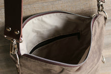 Load image into Gallery viewer, Waxed canvas bag, canvas tote bag, waxed canvas shoulder bag, canvas crossbody bag, shoulder hobo bag, womens shoulder bag crossbody
