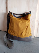 Load image into Gallery viewer, Waxed canvas shoulder bag with zipper, crossbody bags for women and for men, wax canvas satchel
