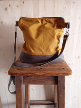 Load image into Gallery viewer, Waxed canvas shoulder bag with zipper, crossbody bags for women and for men, wax canvas satchel
