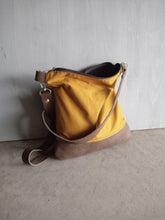 Load image into Gallery viewer, Waxed canvas shoulder bag with zipper, crossbody bags for women and for men, wax canvas satchel
