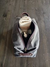 Load image into Gallery viewer, Travel toiletry bag, dopp kit for men, personalized mens toiletry bag, travel bag, anniversary gift for him, groomsmen gift, , canvas toiletry bag
