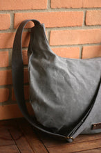 Load image into Gallery viewer, Waxed canvas crossbody bag - hobo bag - waxed canvas messenger bag - waxed canvas shoulder bag
